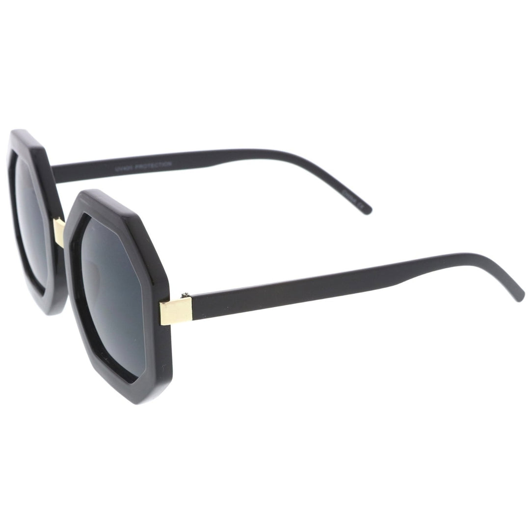 Retro Metal Nose Bridge Octagon Shape Oversize Sunglasses 53mm Image 3
