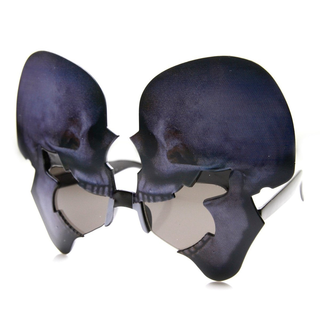 Skull Skeleton Head Glitter Halloween Costume Party Novelty Sunglasses Image 2