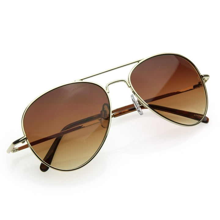 Small Classic Aviator Sunglasses 50mm Metal Frame Gradient Lenses UV Protection Image 4