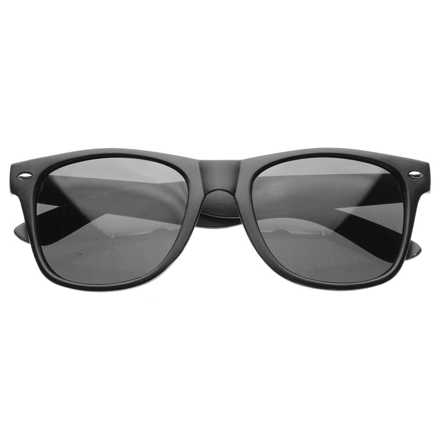 Super Hipster Trendy Urban Matte Black Soft Finish Horn Rimmed Sunglasses Image 1