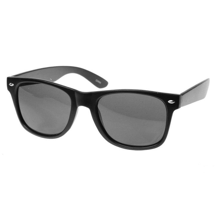 Super Hipster Trendy Urban Matte Black Soft Finish Horn Rimmed Sunglasses Image 2