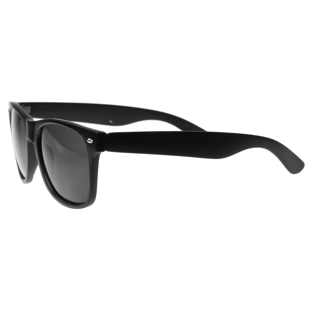 Super Hipster Trendy Urban Matte Black Soft Finish Horn Rimmed Sunglasses Image 3