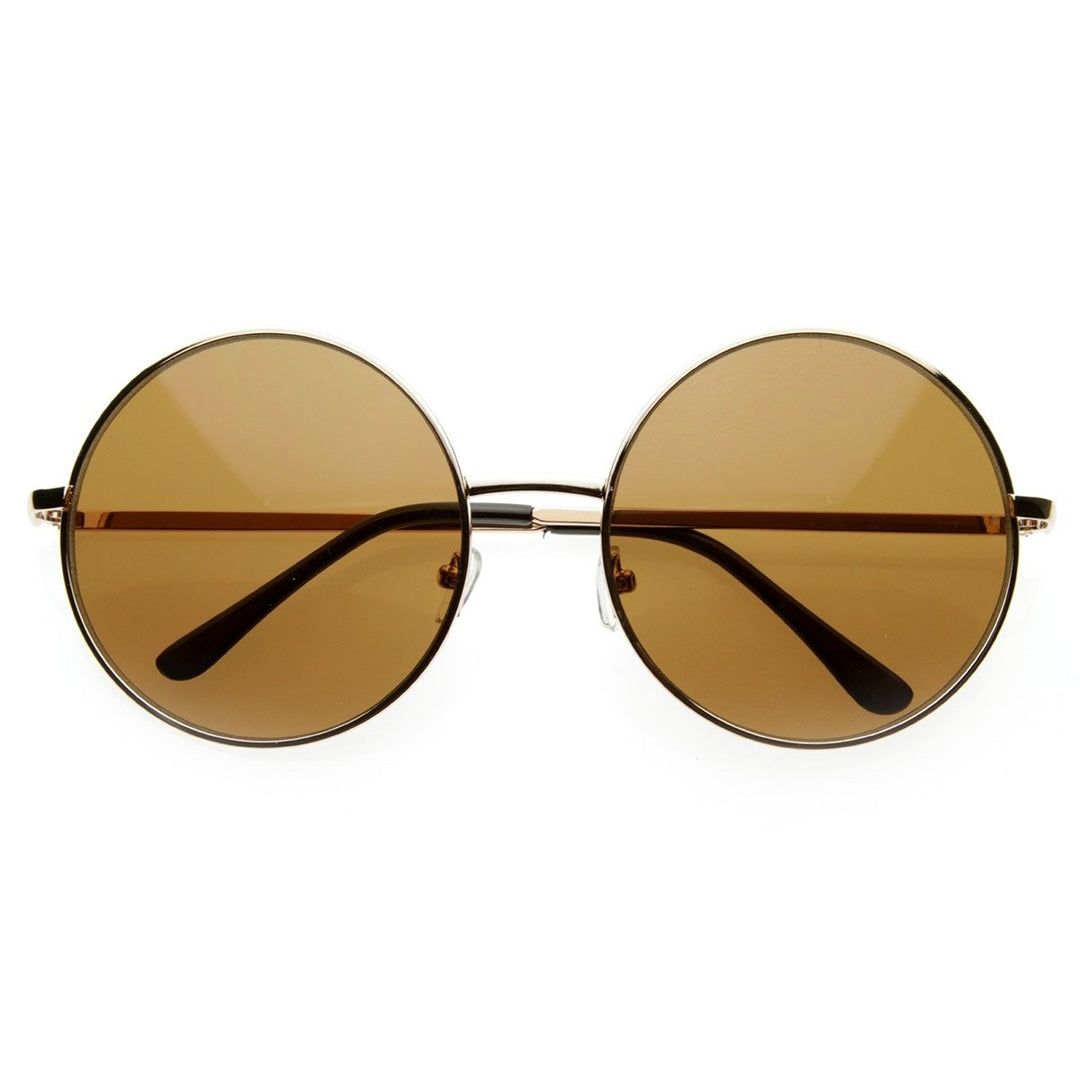 Super Large Oversized Metal Round Circle Sunglasses Image 1