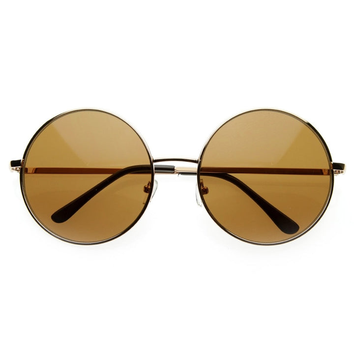 Super Large Oversized Metal Round Circle Sunglasses Image 1