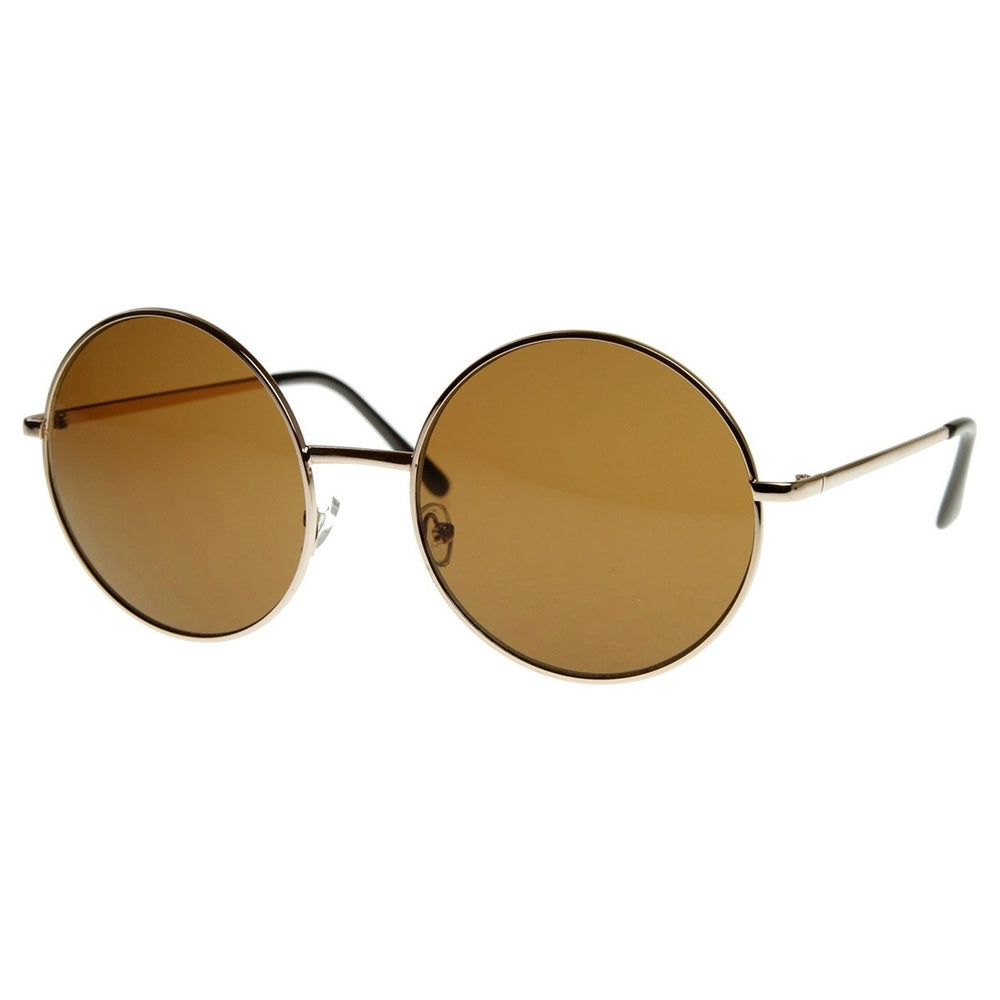 Super Large Oversized Metal Round Circle Sunglasses Image 2