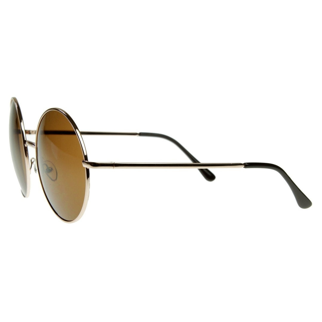 Super Large Oversized Metal Round Circle Sunglasses Image 3