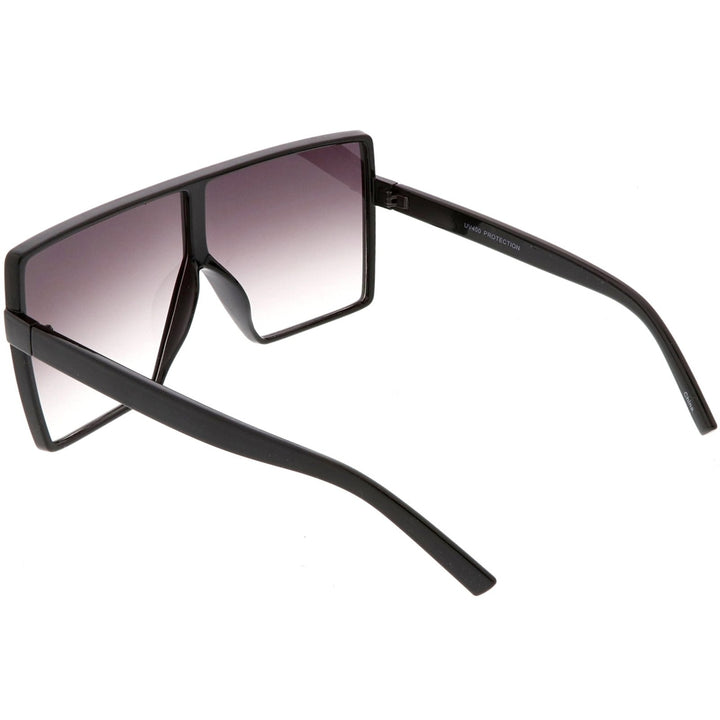 Super Oversize Square Sunglasses Flat Top Neutral Color Flat Lens 69mm Image 4