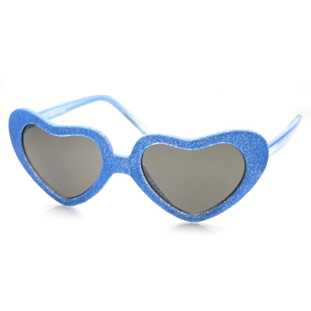 Super Oversized Heart Shape Colorful Glitter Party Novelty Sunglasses Image 2