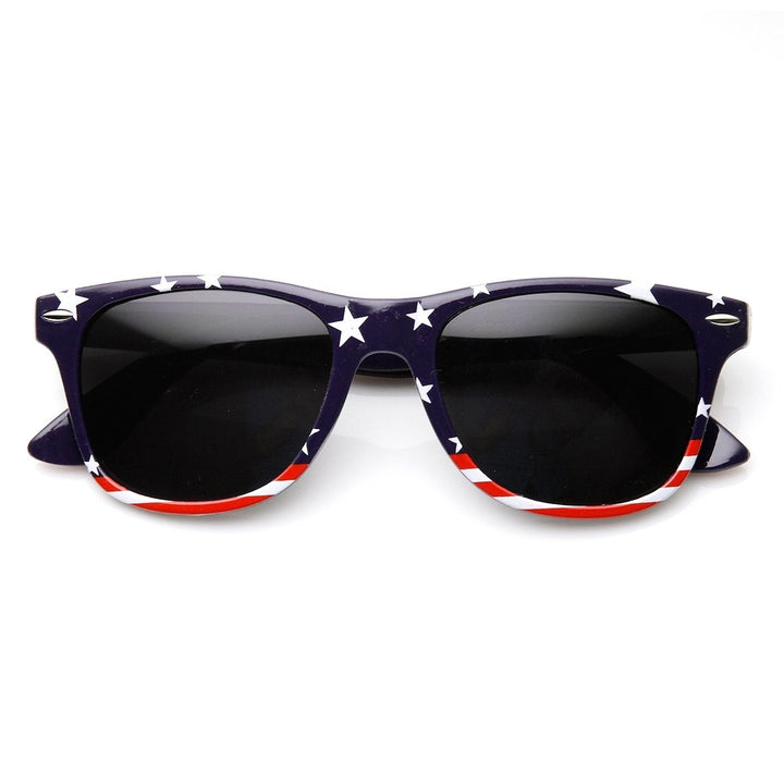 U.S. American Flag USA Stars and Stripes Horn Rimmed Sunglasses Image 1