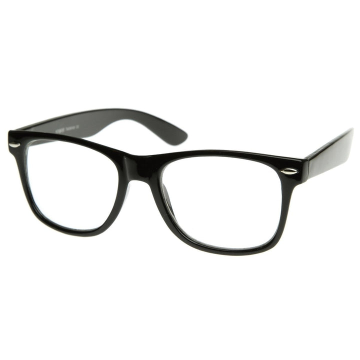 Vintage Inspired Eyewear Original Geek Nerd Clear Lens Horn Rimmed Glasses Image 2