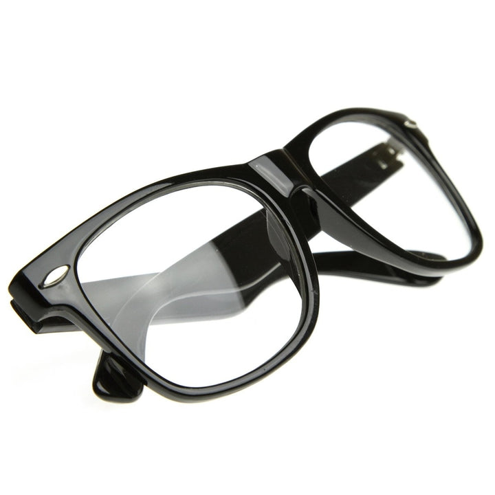 Vintage Inspired Eyewear Original Geek Nerd Clear Lens Horn Rimmed Glasses Image 4