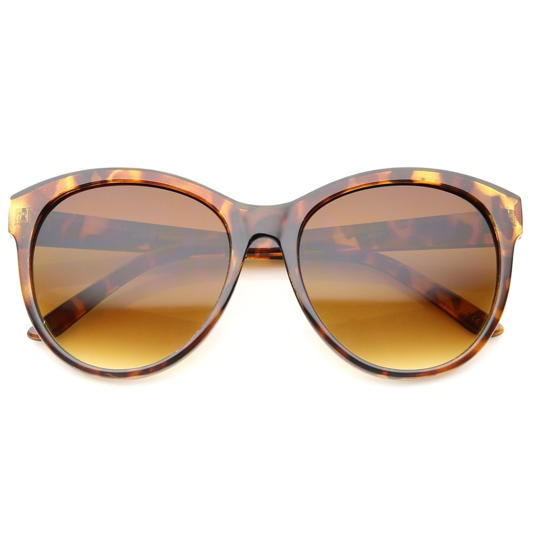 Womens Fashion Horn Rimmed Oversized Cat Eye Sunglasses 58mm Image 1
