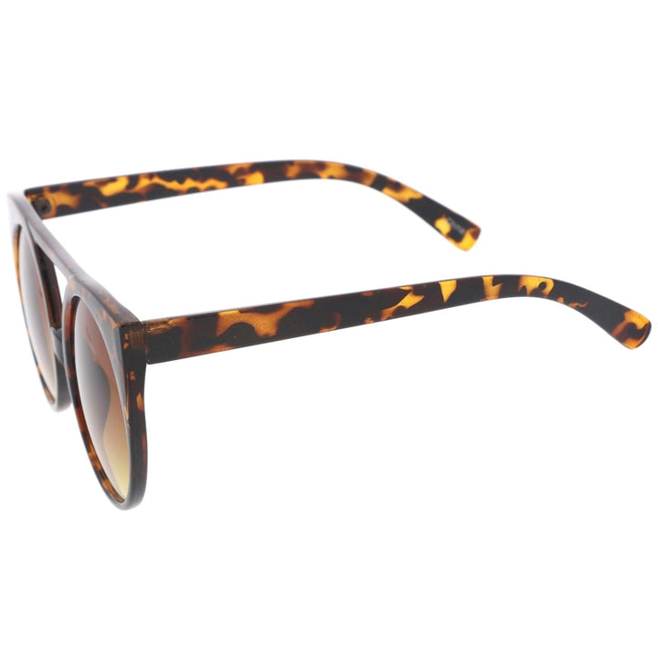 Womens Flat Top Cutout Round Lens Oversize Cat Eye Sunglasses 52mm Image 3