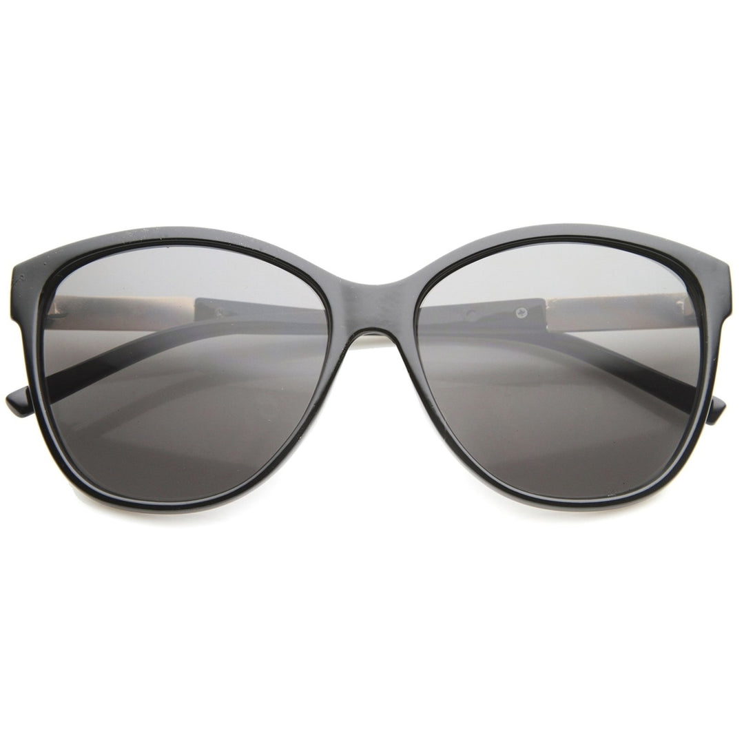 Womens Glam Fashion Metal Temple Oversize Cat Eye Sunglasses 59mm Image 1