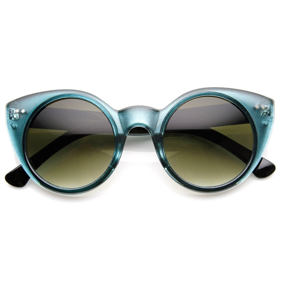 Womens Chic Round Circular Pointed Cat Eye Sunglasses Image 1