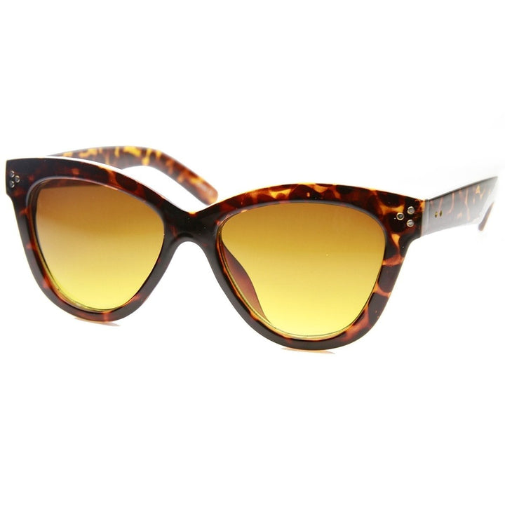 Womens Fashion Oversized Oval Bold Rim Butterfly Cat Eye Sunglasses Image 2