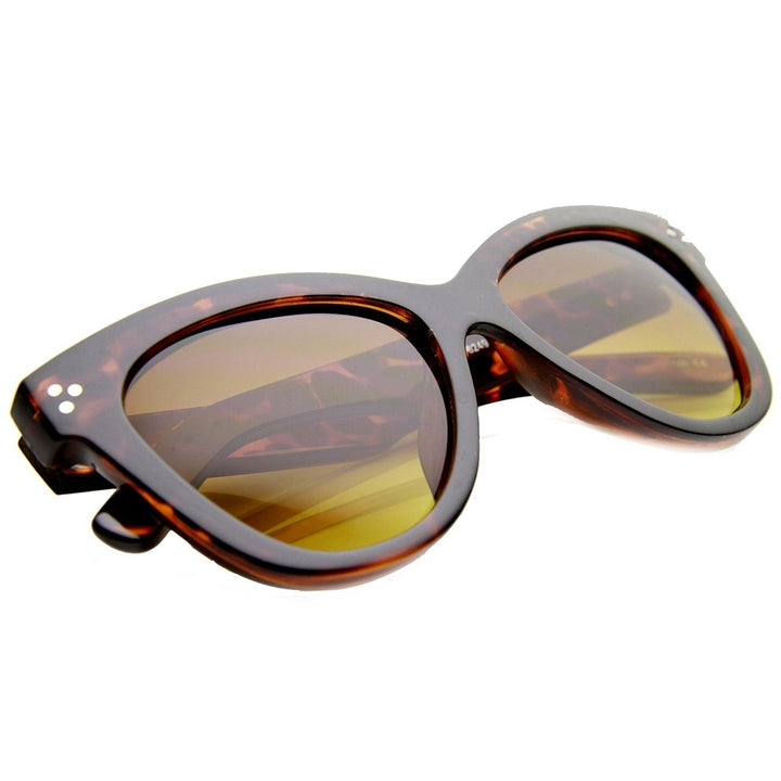 Womens Fashion Oversized Oval Bold Rim Butterfly Cat Eye Sunglasses Image 4
