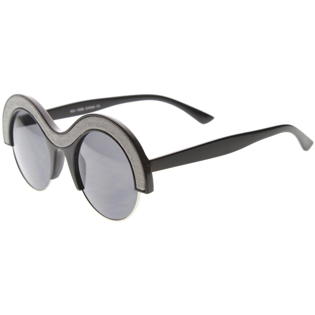 Womens Round Sunglasses With UV400 Protected Mirrored Lens Image 3