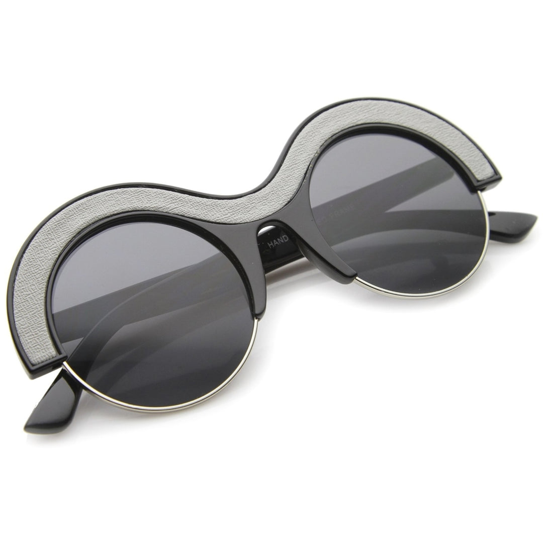Womens Round Sunglasses With UV400 Protected Mirrored Lens Image 4