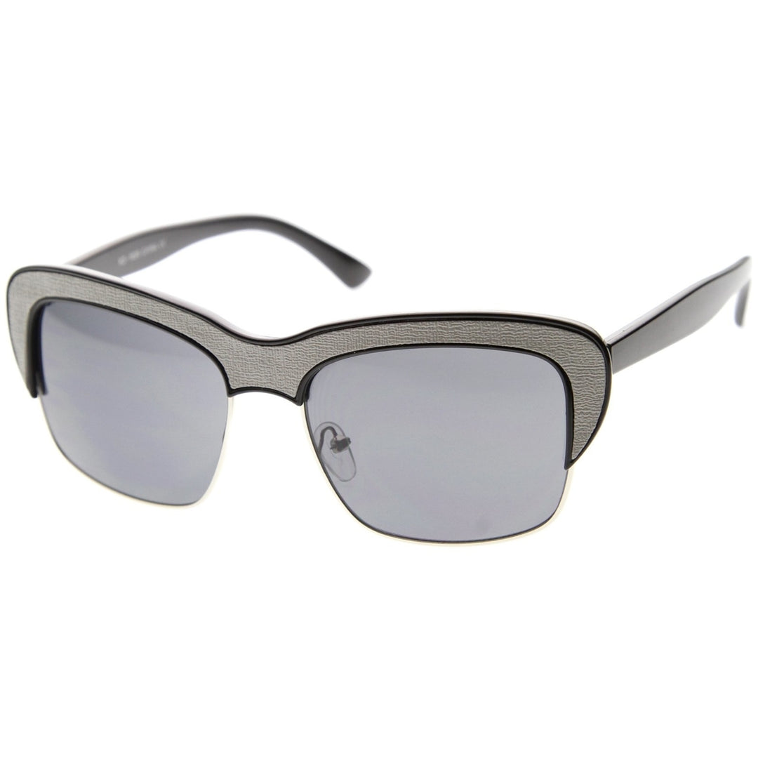 Womens Semi-Rimless Sunglasses With UV400 Protected Composite Lens Image 2