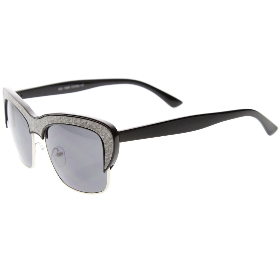 Womens Semi-Rimless Sunglasses With UV400 Protected Composite Lens Image 3