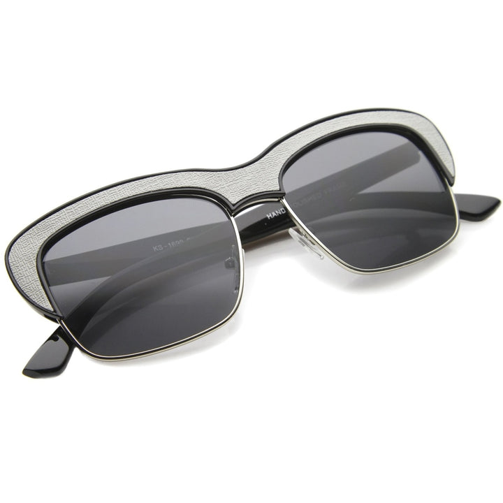 Womens Semi-Rimless Sunglasses With UV400 Protected Composite Lens Image 4