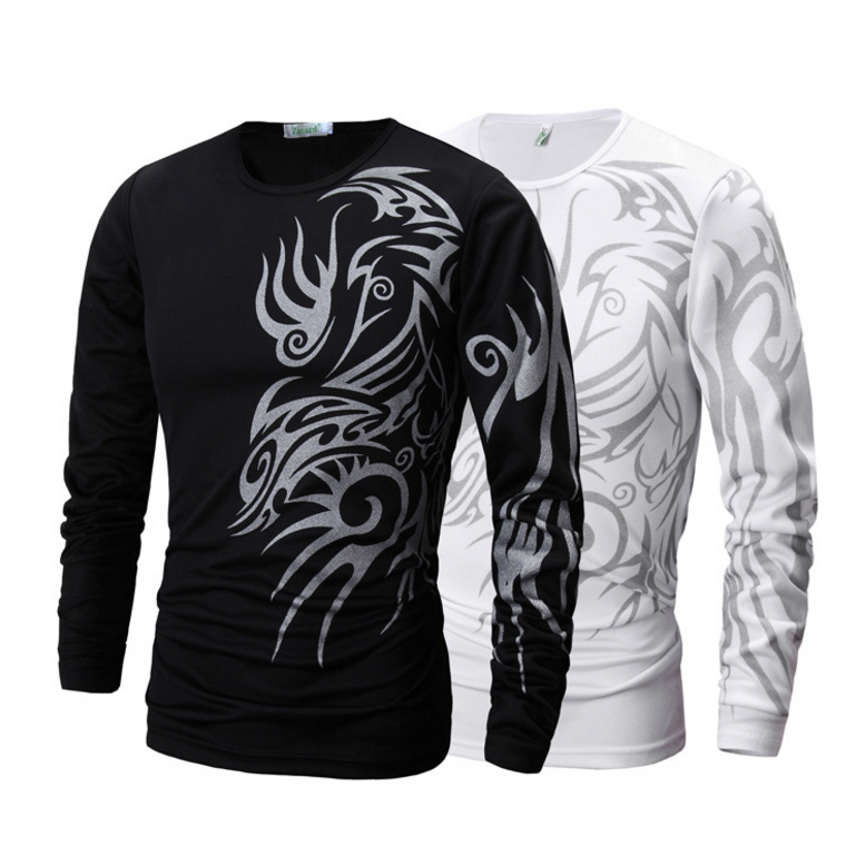 Dragon Tattoo T-shirt Mens Long-sleeved T-shirt Image 1