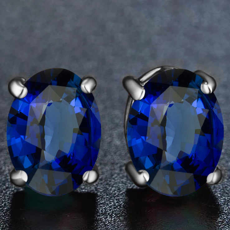 2.00 CTTW Sapphire Oval Cut Stud Earrings Image 1