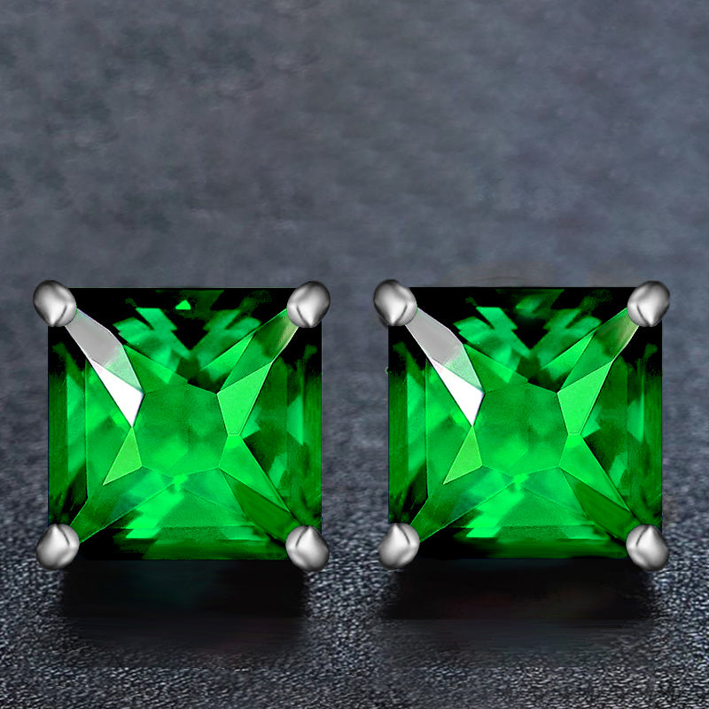 2.00 CTTW Emerald Princess Cut Studs Image 1