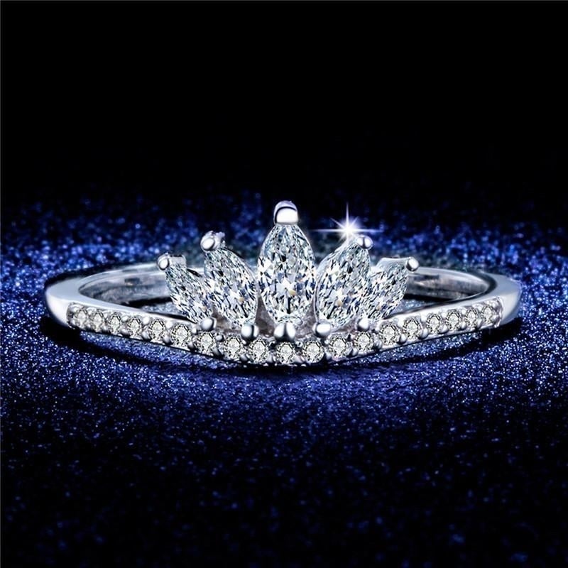 MDEAN White Gold Color wedding rings for women engagement AAA Zircon women rings Bague vintage  Size 6 7 8 MSR322 Image 2