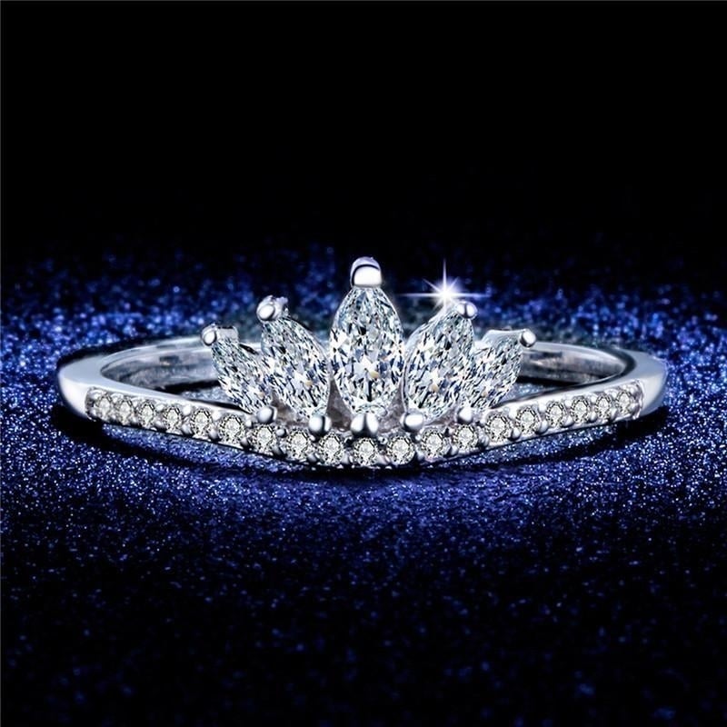 MDEAN White Gold Color wedding rings for women engagement AAA Zircon women rings Bague vintage Size 6 7 8 MSR322 Image 2