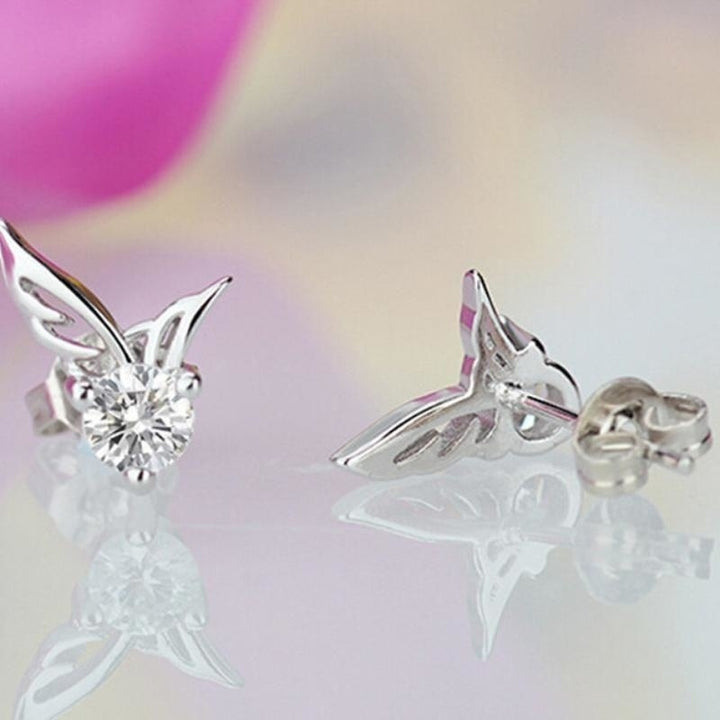 Angel Wings Crystal Earrings Image 3