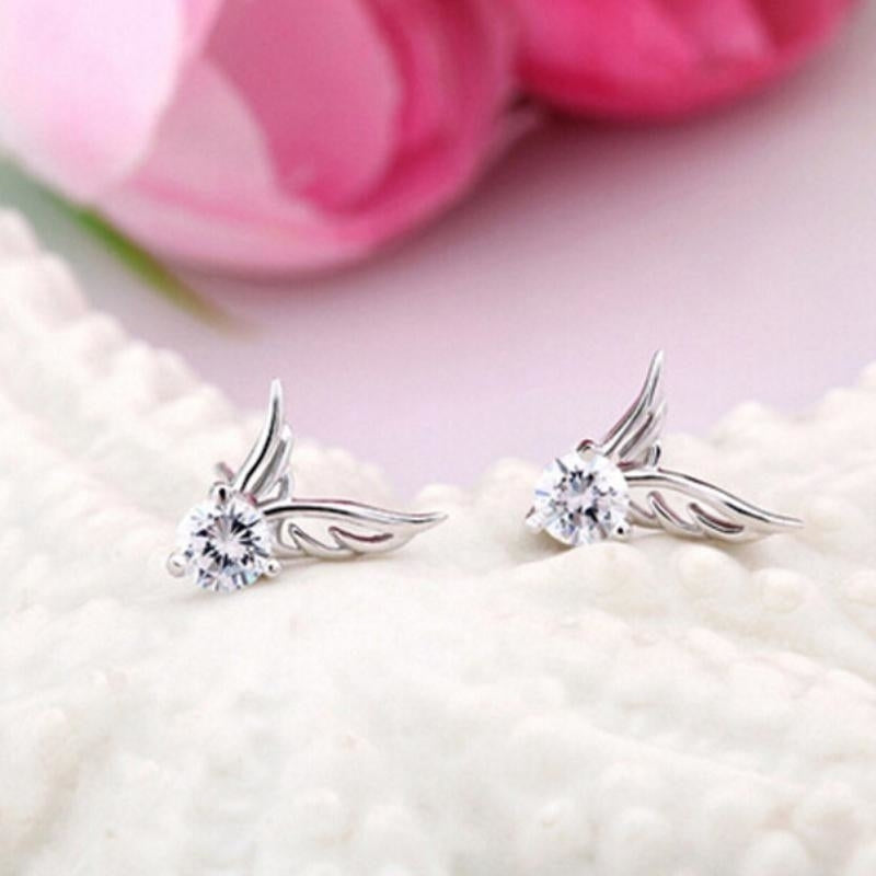 Angel Wings Crystal Earrings Image 4