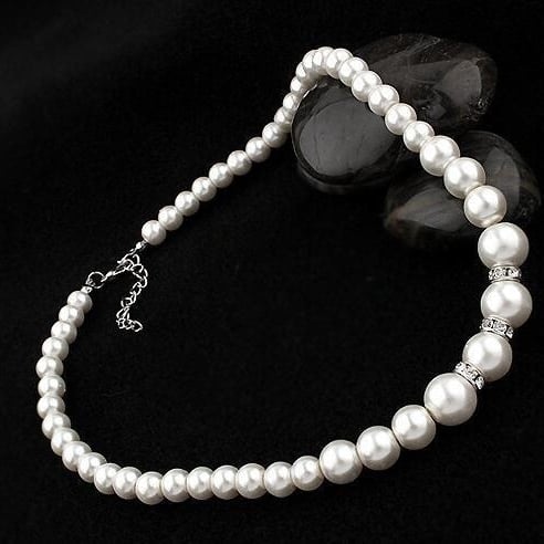 Classic Imitation Pearl Silver Plated Elegant Pearl Jewelry Set Image 4