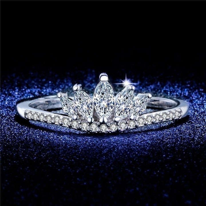 Classic White Gold Plated Crystal Ring Image 1