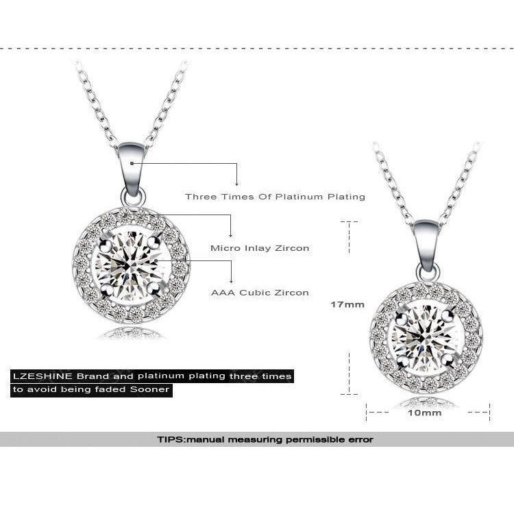 Fashion Wedding Jewelry Set Silver Color Zirconia Pendant/Earrings Set Image 3