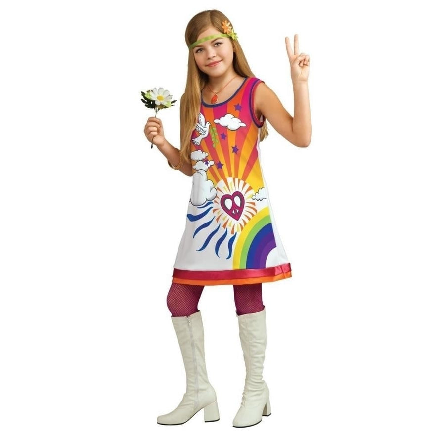 Rubies Sunshine Dreamer Hippie Dress Girls Size M 8-10 Groovy Costume 884517 Image 1