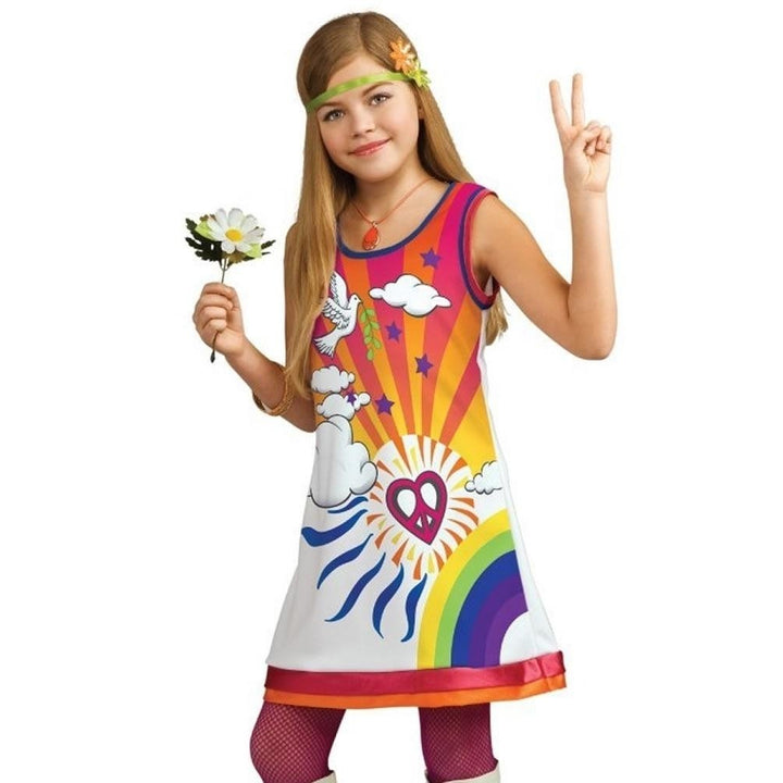 Rubies Sunshine Dreamer Hippie Dress Girls Size M 8-10 Groovy Costume 884517 Image 2