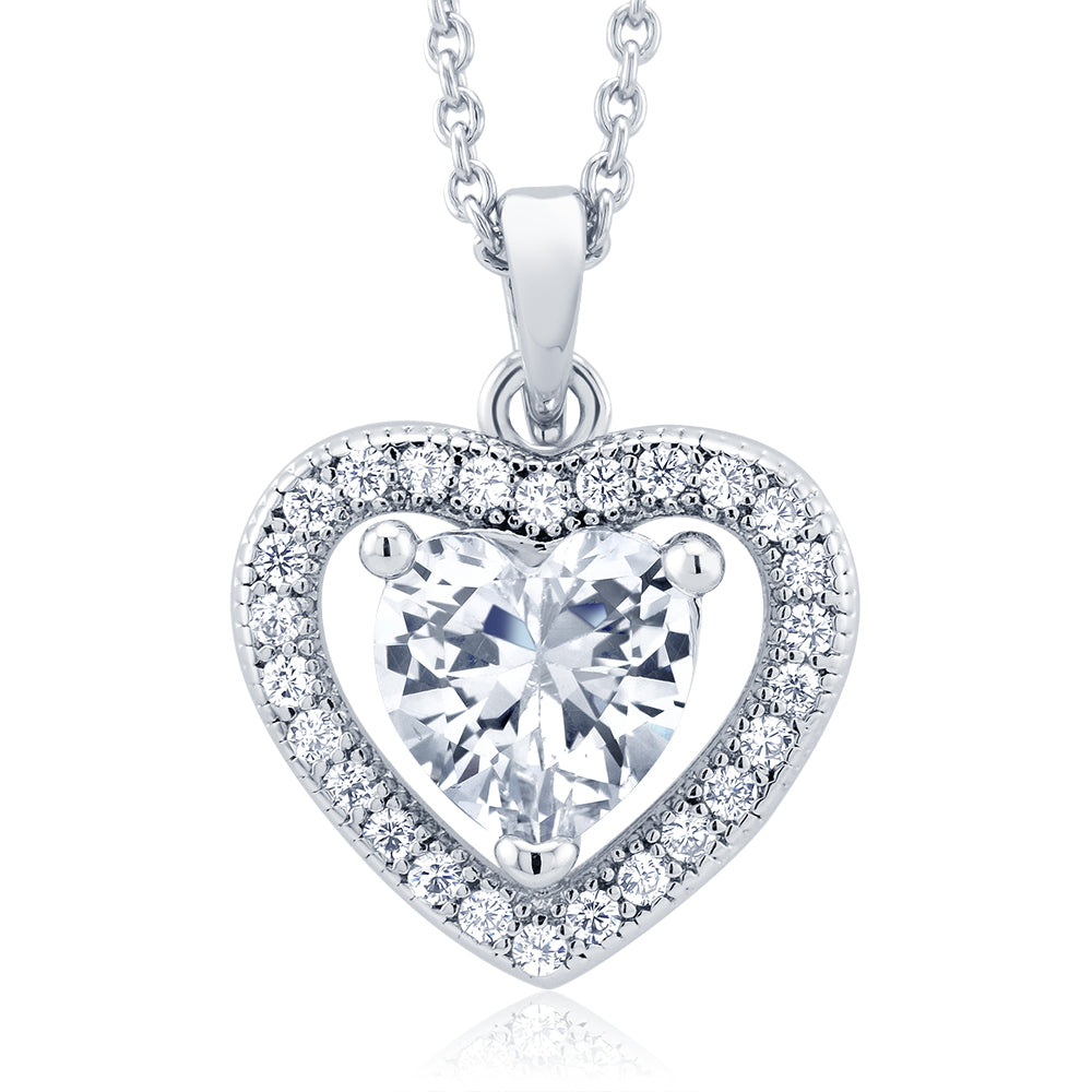 Cubic zirconia Heart Drop Necklace Image 1