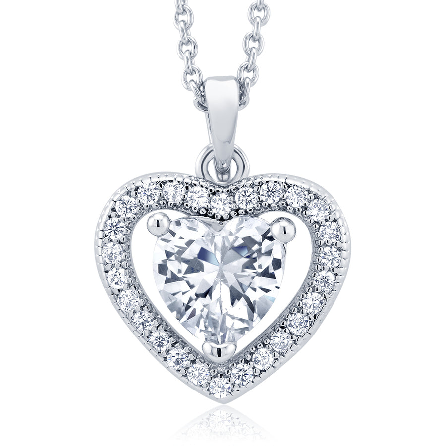 Cubic zirconia Heart Drop Necklace Image 1