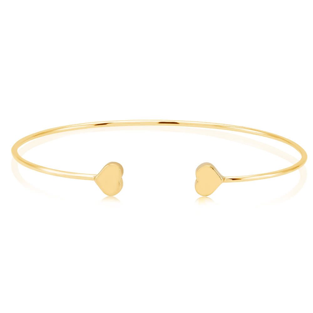 Double sided Heart Cuff Bangle Image 1