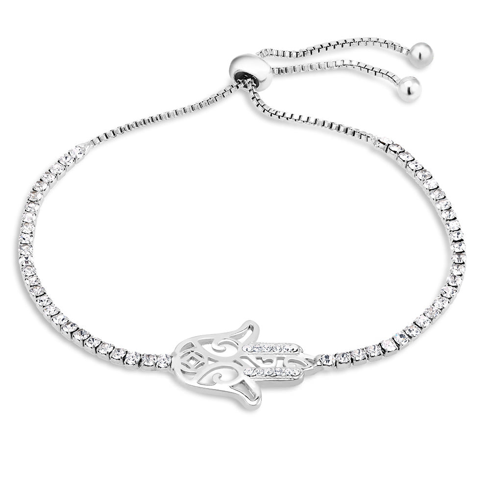 Cubic Zirconia Hamsa Bracelet Image 1