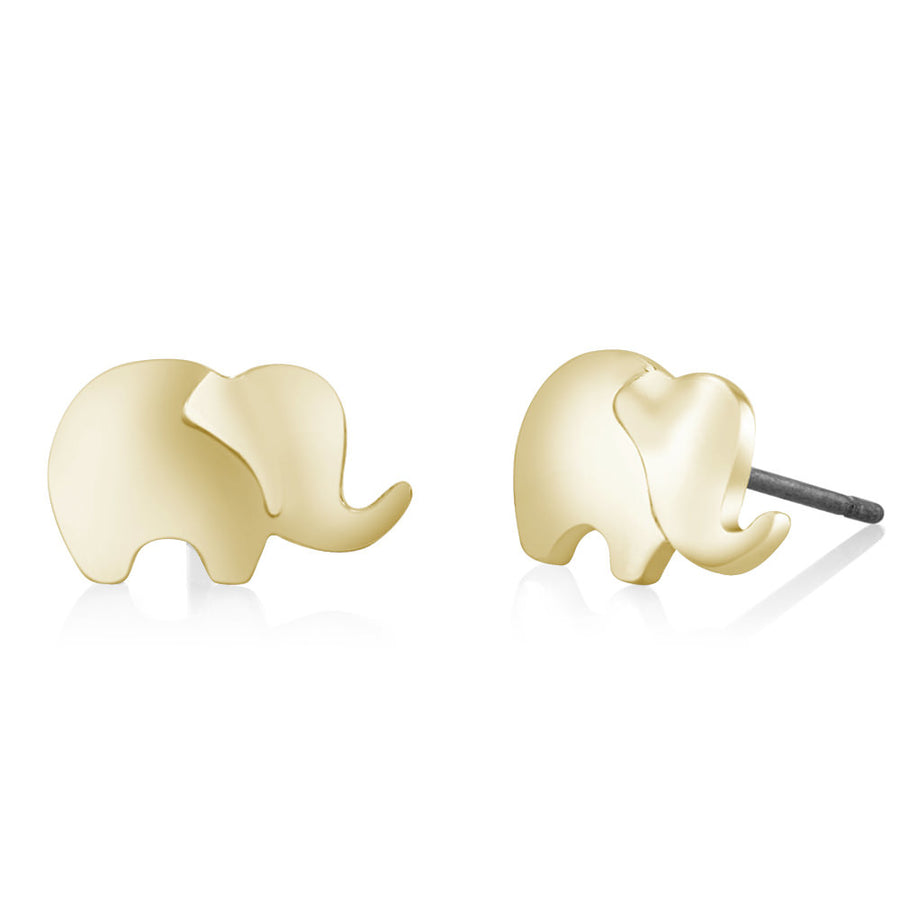 Yellow Elephant Stud Earrings Image 1