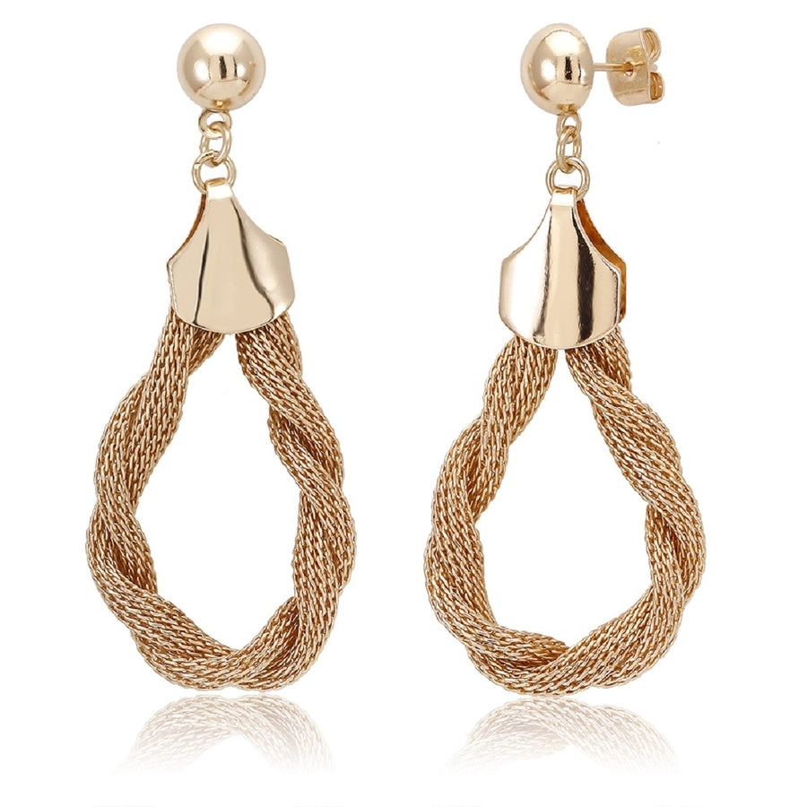 Twirl Drop Gold Plated Earrings Image 1