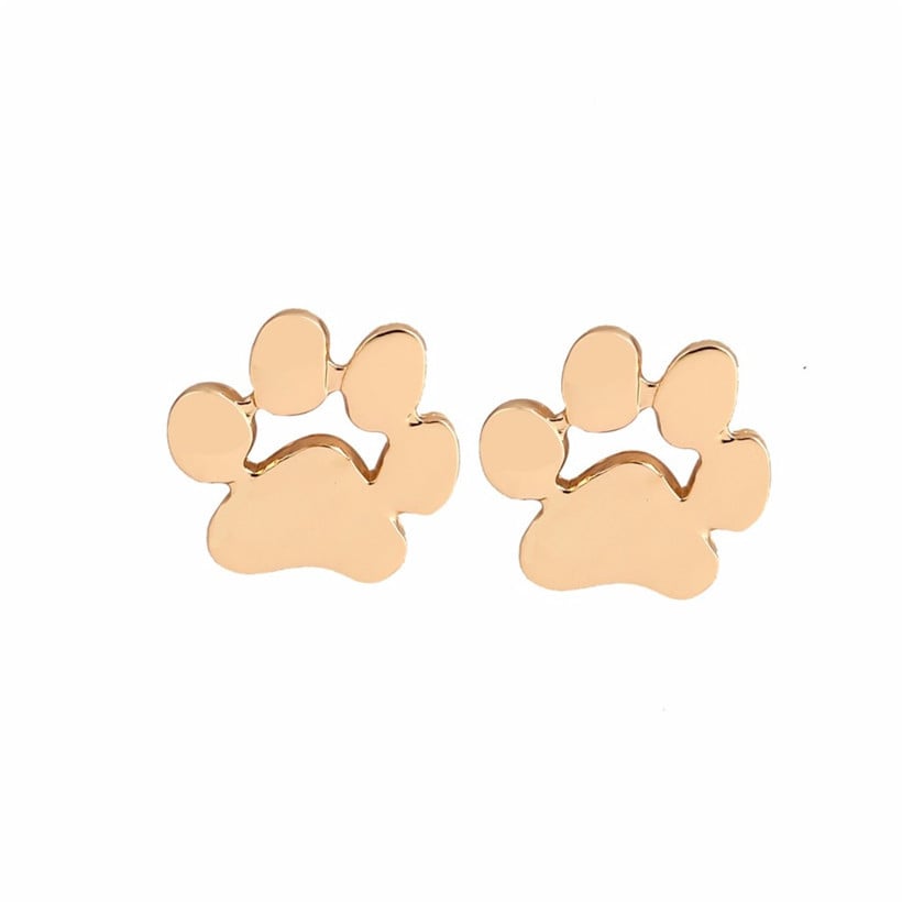 Yellow Paw Stud Earrings Image 1