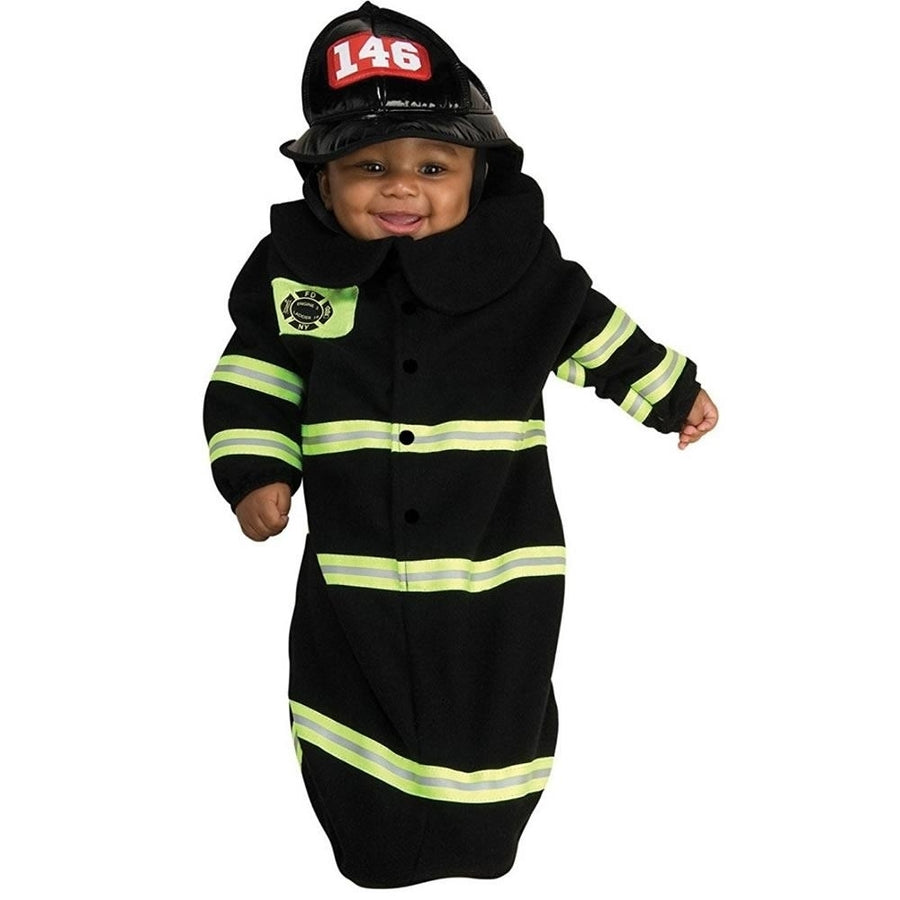 Rubies Firefighter Bunting Baby Costume 0-9 Months Newborn Outfit Red Image 1