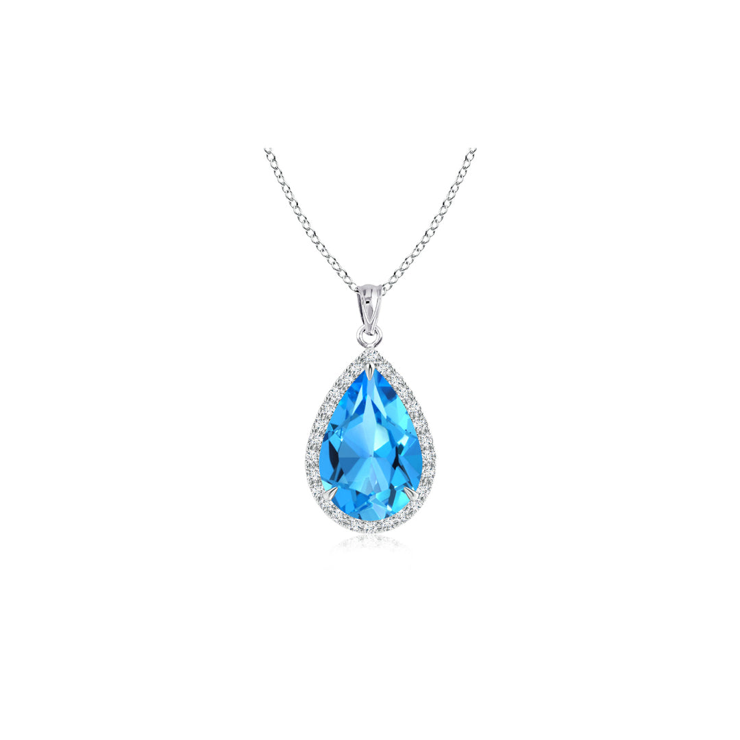 4.00 CTTW Genuine Blue Topaz Gemstone Necklace Image 1