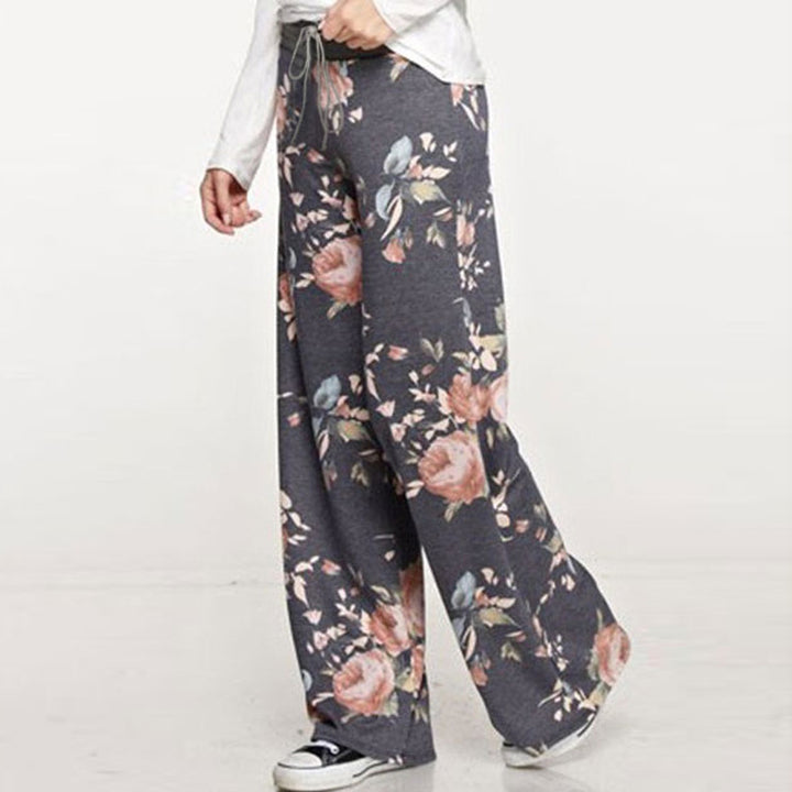 Floral Pattern Wide Leg Lounge Pants in 6 Styles Image 3