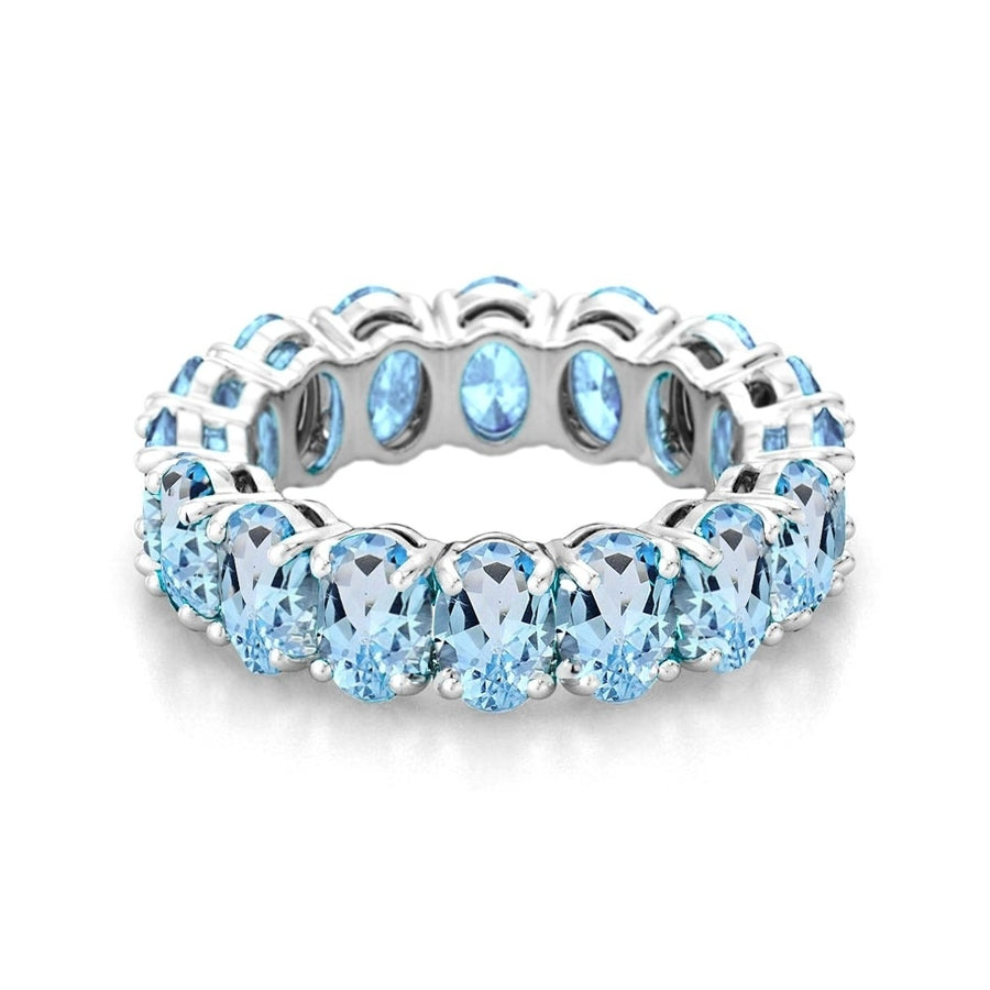 5.00 CTTW Blue Topaz Oval Cut Band Image 1