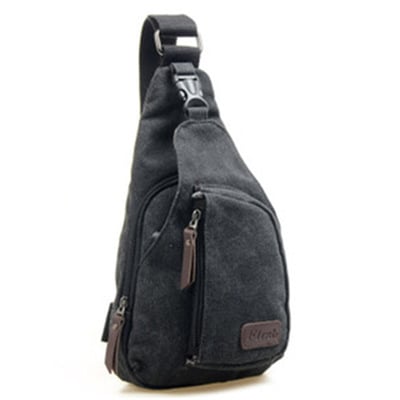 Man Messenger Bag Casual Chest Bag Canva Small Crossbody Back Pack Image 2